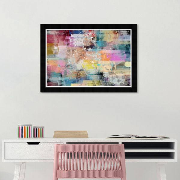 Wrought Studio Abstract Vigorosa Modern Pink Paper Wall Art Print Wayfair